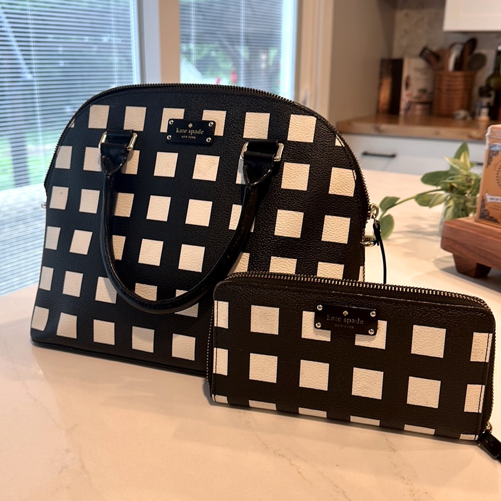 Kate Spade Grove Street Pop Art Carli bag and wallet set- like new